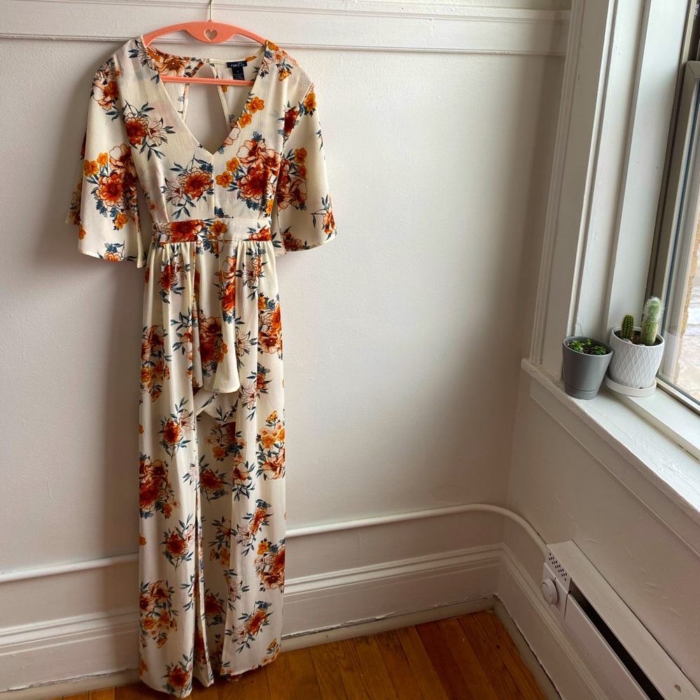 Floral Romper with Trail